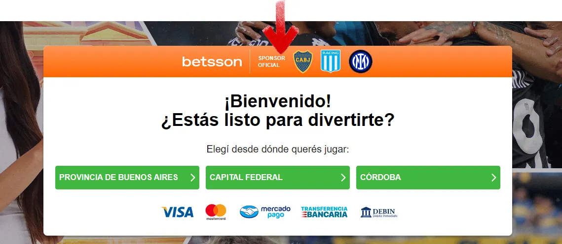 Cómo registrarse en Betsson provincia de Buenos Aires, Capital Federal y Córdoba