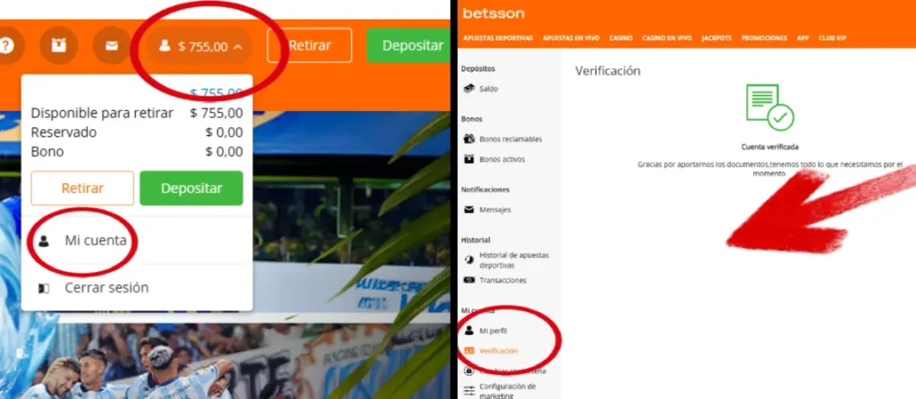Cómo depositar en Betsson