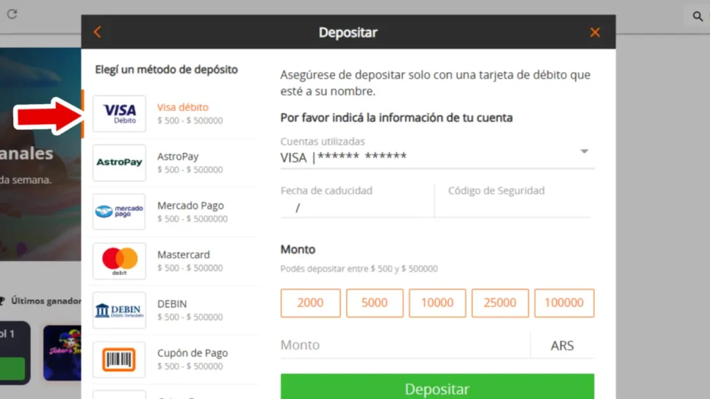 betsson mercadopago, tarjeta de débito